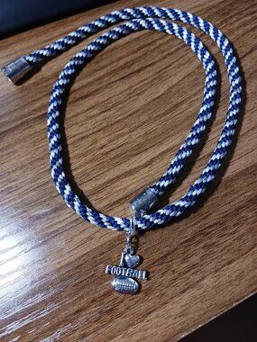 Handmade Japanese Braiding Kumihimo Dallas Football Team Themed Necklace